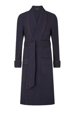 Navy Balmoral Unlined Fine Wool Dressing Gown -Fashion-New and Lingwood 4022522 balmoral unlined wool dressing gown