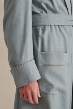 Teal Unlined Brushed Cotton Dressing Gown -Fashion-New and Lingwood 402275 4 scaled