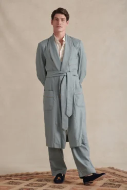 Teal Unlined Brushed Cotton Dressing Gown -Fashion-New and Lingwood 40bead 1 scaled