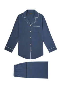 Navy Sandwash Silk Pyjama Set -Fashion-New and Lingwood 4522622 sandwash silk pyjama set navy 1 resized