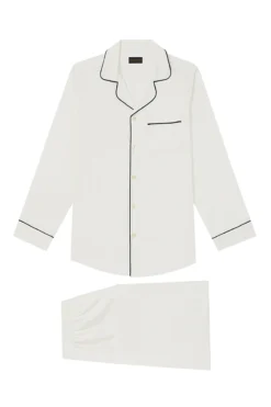 Ivory Sandwash Silk Pyjama Set -Fashion-New and Lingwood 4522623 sandwash silk pyjamas set ivory a