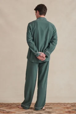 Green Sandwash Silk Pyjama Set -Fashion-New and Lingwood 452274 4 4 scaled