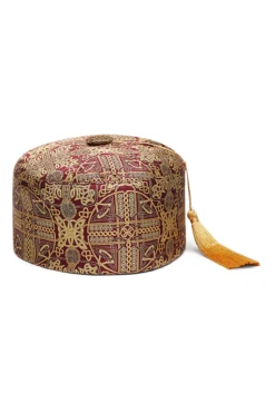 Burgundy Rococo Silk Smoking Hat