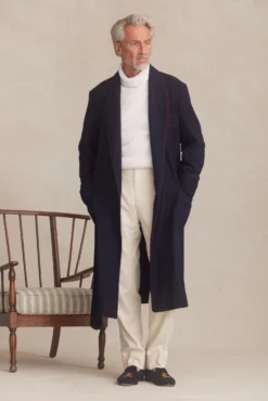Navy Balmoral Unlined Fine Wool Dressing Gown -Fashion-New and Lingwood balmoral unlined wool dressing gown navy 006 scaled