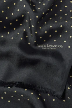 Black Antique Spotted Scarf -Fashion-New and Lingwood black antique spot pin fringed tubular scarf c