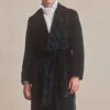 Black Watch Lined Velvet Dressing Gown