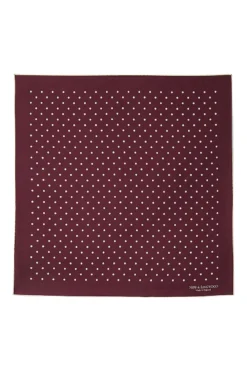 Burgundy Polka Dot Pocket Square