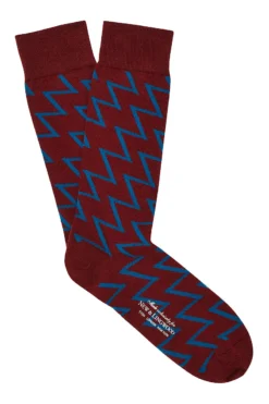 Burgundy & Teal Gunner Cotton Sock