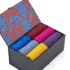 Coloured Mid Calf Wool 6 Sock Gift Box