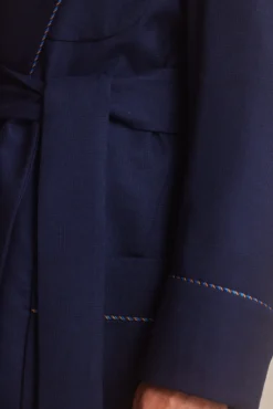 Navy Check Peacock Lined Dressing Gown -Fashion-New and Lingwood check peacock lined dressing gown navy 100 scaled