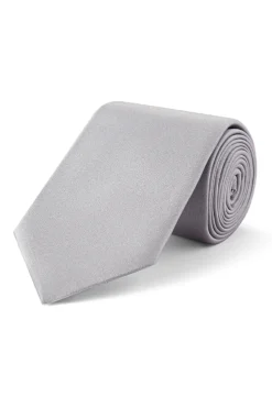 Silver Classic Satin Silk Tie