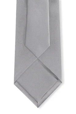 Silver Classic Satin Silk Tie -Fashion-New and Lingwood classic satin tie silver classic satin tie 4
