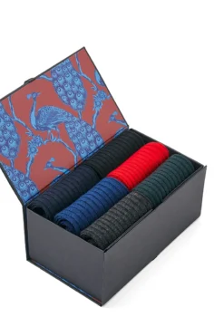 Business Mid Calf Wool 6 Sock Gift Box