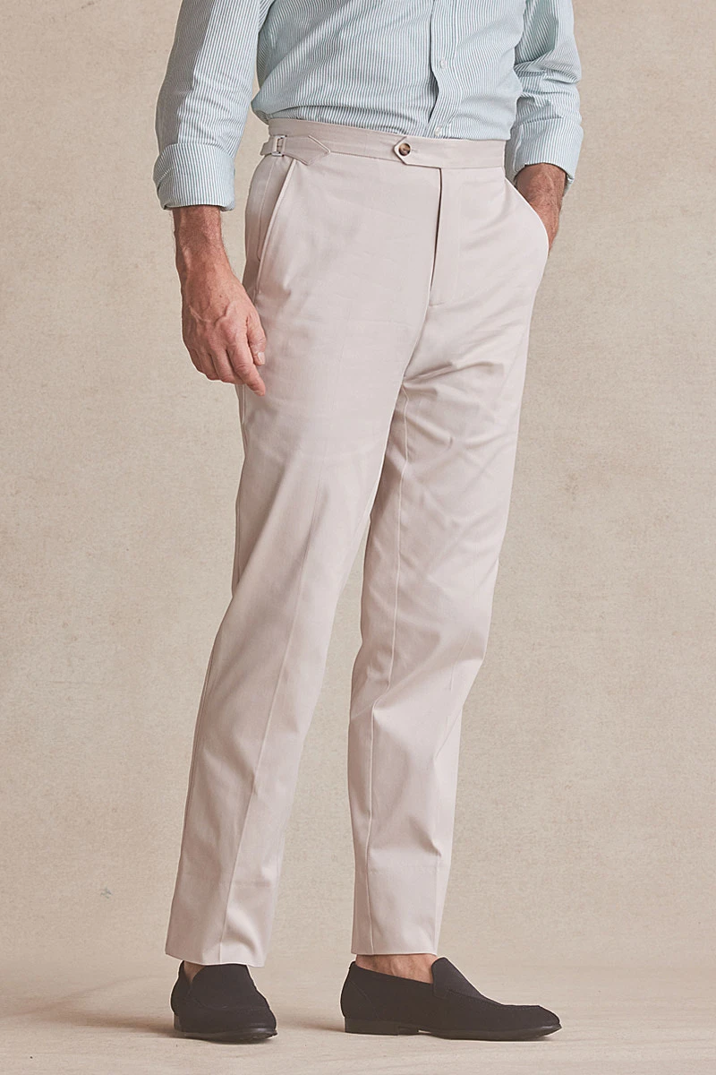 Stone Flat Front Cotton Chinos 1 Stone Flat Front Cotton Chinos