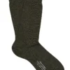 Dark Olive Mid Calf Lightweight Wool Socks
