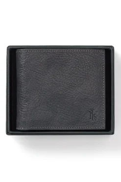 Dark Grey Leather Bifold Wallet -Fashion-New and Lingwood dark grey leather bifold wallet 1