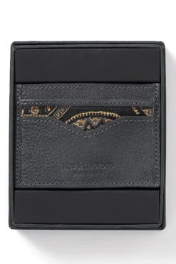 Dark Grey Leather Credit Card Holder -Fashion-New and Lingwood dark grey leather credit card holder 1