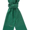 Green Polka Dot Printed Silk Scarf