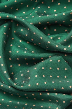 Green Polka Dot Printed Silk Scarf -Fashion-New and Lingwood green screen printed polka dot silk scarf 3