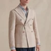 Beige Double Breasted Silk/Linen Jacket