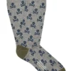 Mid Grey & Navy Skull & Crossbones Mid Calf Cotton Socks