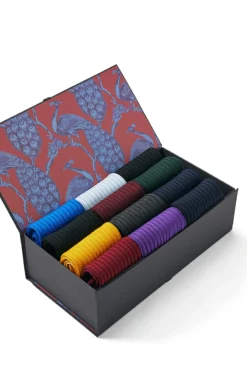 Coloured Mid Calf Cotton 12 Sock Gift Box