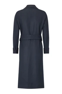 Navy Herringbone Unlined Cashmere Dressing Gown -Fashion-New and Lingwood navy herringbone unlined cashmere dressing gown 2 back