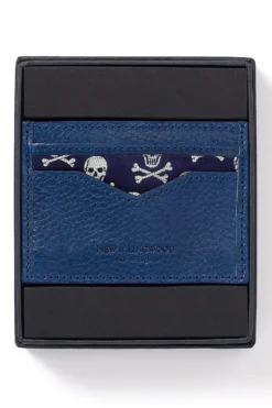 Navy Leather Credit Card Holder -Fashion-New and Lingwood navy leather credit card holder 1