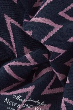 Navy & Pink Gunner Cotton Sock -Fashion-New and Lingwood navy pink gunner cotton sock