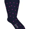 Navy & Purple Polka Dot Cotton Sock