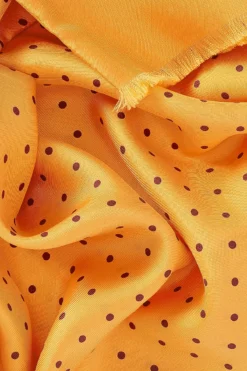 Orange Polka Dot Printed Silk Scarf -Fashion-New and Lingwood orange screen printed polka dot silk scarf 3