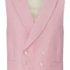 Pink Double-Breasted Linen Waistcoat