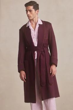 Front Page 28 Burgundy Unlined Zibellino Cashmere Dressing Gown