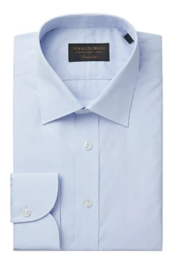 Pale Blue Poplin St James's Collar Tailored Fit Single Cuff Shirt -Fashion-New and Lingwood pleblu poplin tailored stj collar sc shirt a 2