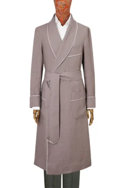Purple Unlined Linen Dressing Gown