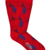 Red & Navy Peacock Cotton Sock