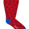 Red & Royal Blue Skull & Crossbones Mid Calf Cotton Socks