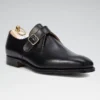Black Single Buckle Monk Shoes