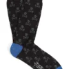 Black & Grey Skull & Crossbones Mid Calf Cotton Socks