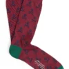 Burgundy & Navy Skull & Crossbones Mid Calf Cotton Socks