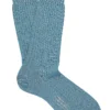 Sky Mid Calf Lightweight Wool Socks