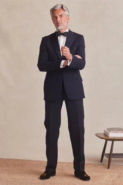 Navy Peak Lapel Dinner Suit -Fashion-New and Lingwood suit 0002 layer 136