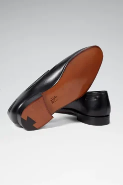 Black Calf Leather Tassel Loafers -Fashion-New and Lingwood tassel loafers blkclf 2 1