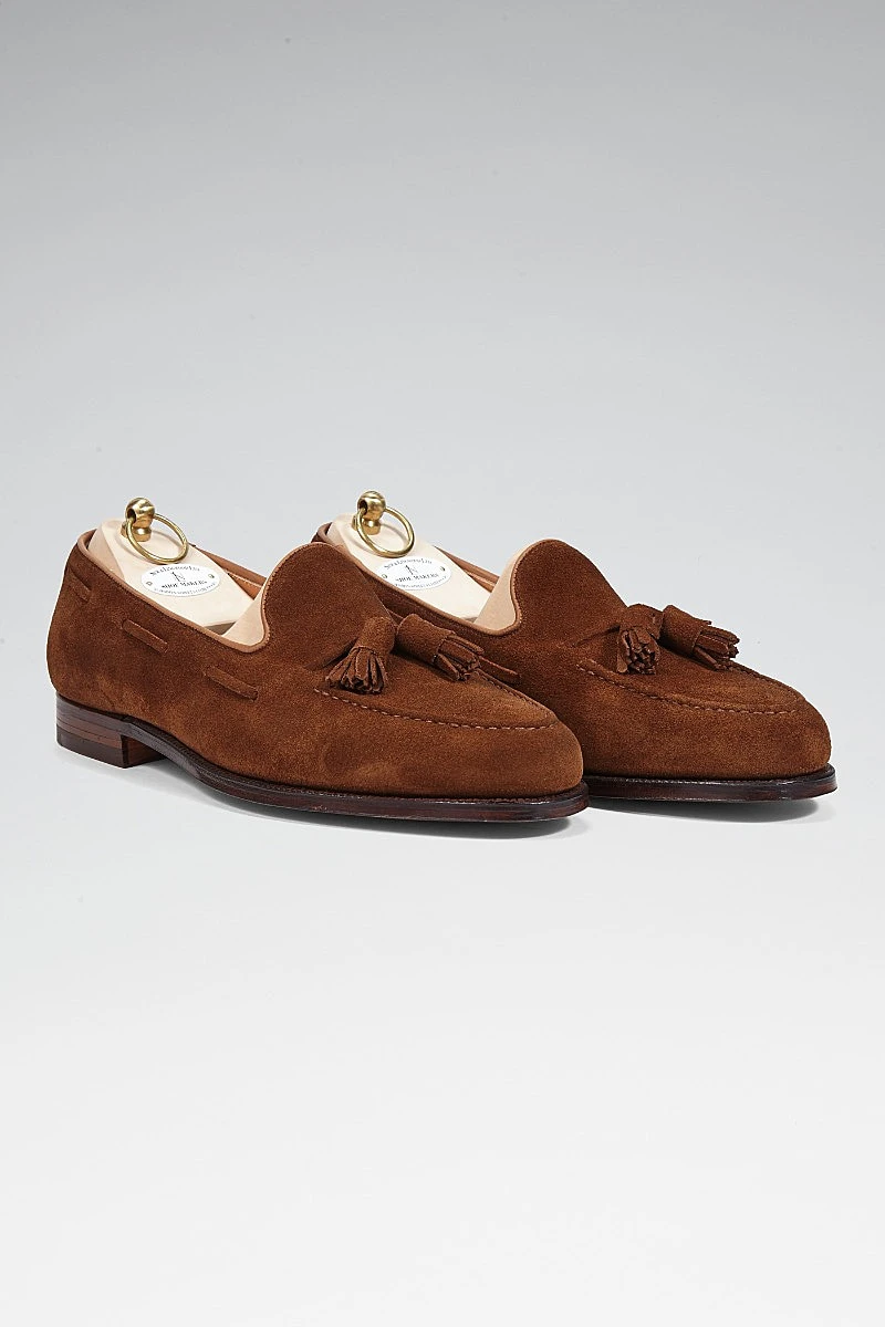 Tobacco Calf Suede Tassel Loafers 2 Tobacco Calf Suede Tassel Loafers - Image 2