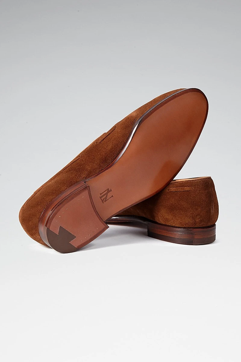 Tobacco Calf Suede Tassel Loafers 3 Tobacco Calf Suede Tassel Loafers - Image 3