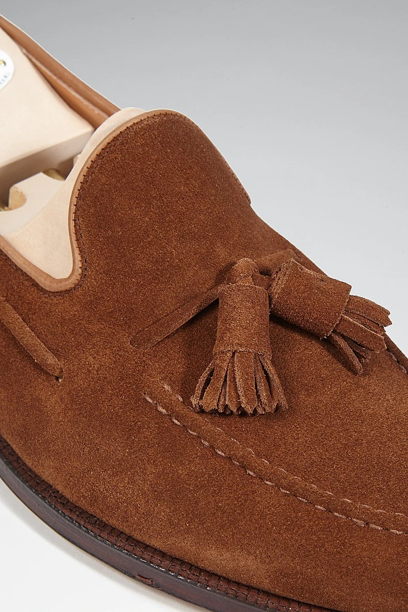 Tobacco Calf Suede Tassel Loafers 4 Tobacco Calf Suede Tassel Loafers - Image 4