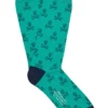 Turquoise & Olive Skull & Crossbones Mid Calf Cotton Socks