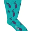 Turquoise & Purple Peacock Cotton Sock