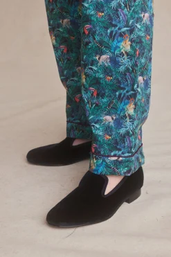 Navy Velvet Outdoor Slippers