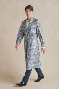 Seaside Unlined Printed Silk Dressing Gown -Fashion-New and Lingwood wave gown 066 scaled